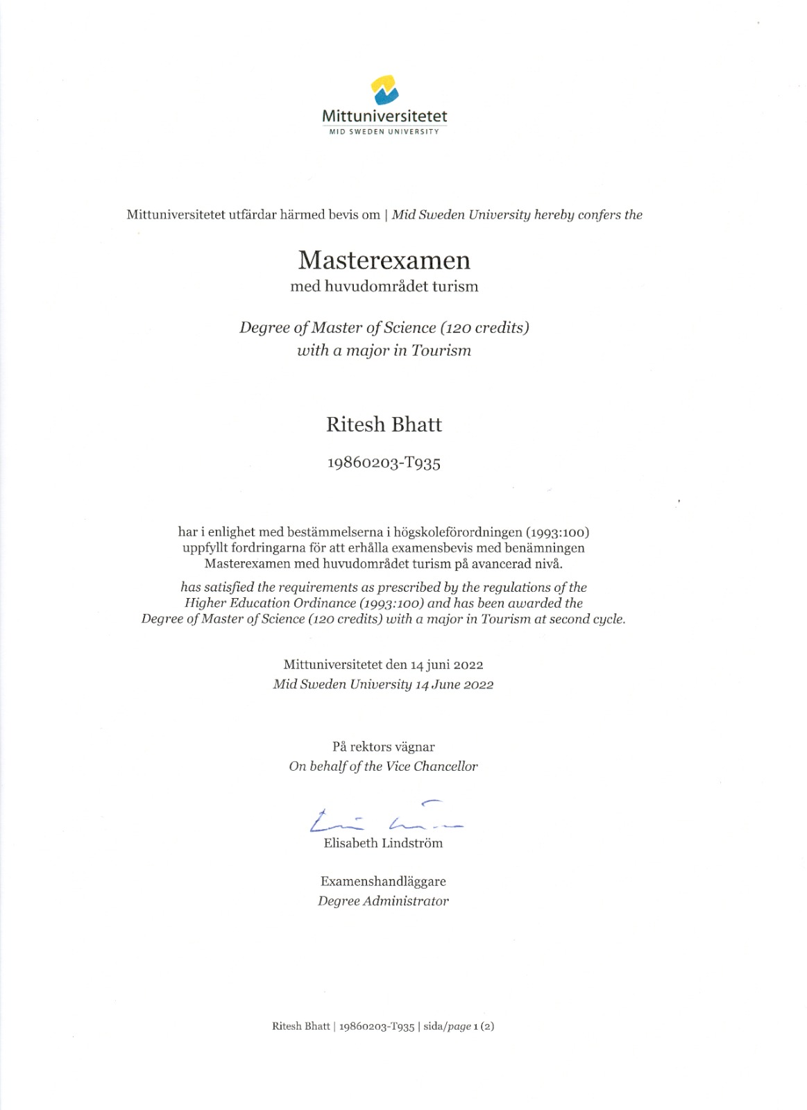 FINALLYYYYYY….MASTER IN TOURISM